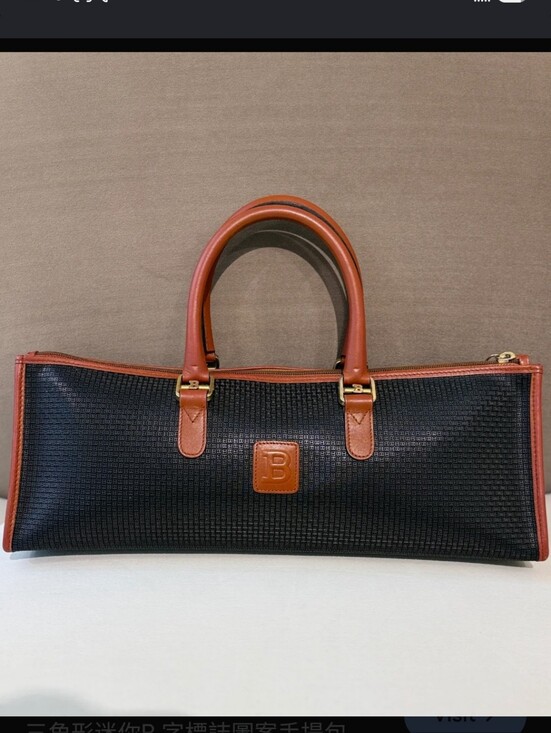 Bally Handbags - Bally Vintage Leather Handbag W/Logo Goldtone Hardware Black & Brown